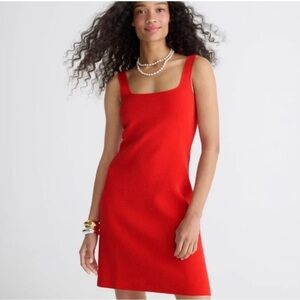 J.Crew Red Squareneck Mini Knt Dress
